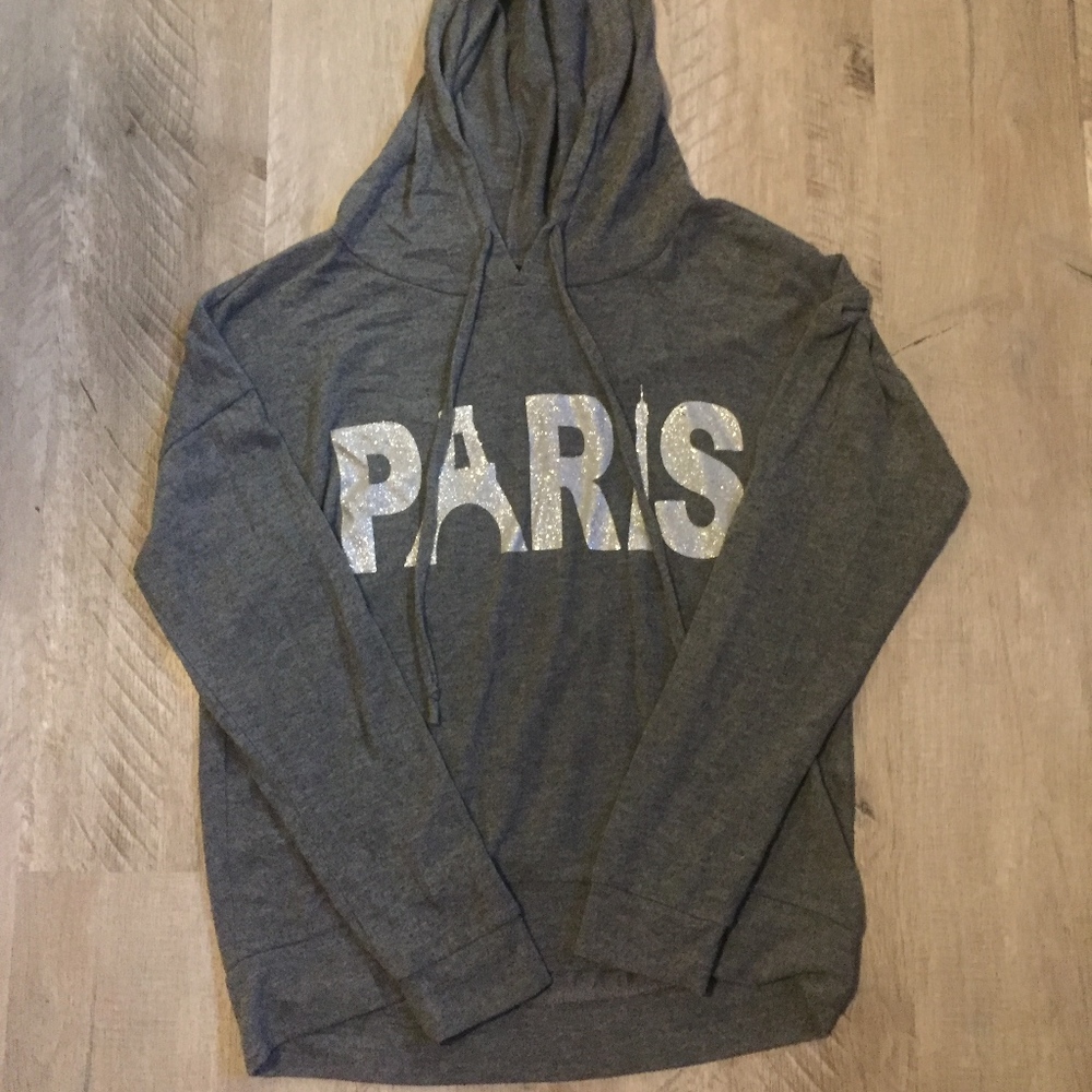 gray paris hoodie